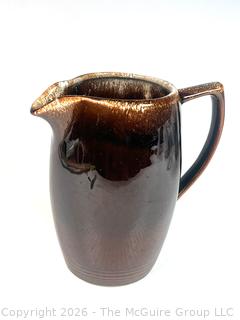  Hull Pottery Brown Drip Glaze Pitcher 