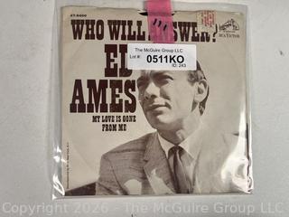 Collectable vinyl 45 rpm records with picture sleeves: