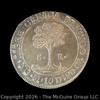 1836 Federal Republic of Central America 8 Reales Silver Coin .903 silver 26 grams