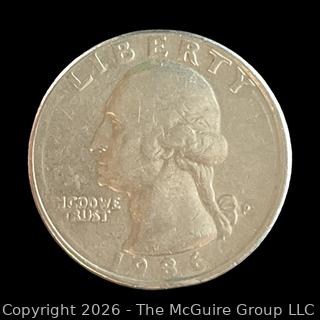 1986-p Mistrike Washington Quarter Coin