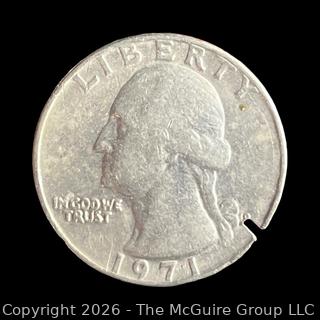1971 Mistrike of Washington Quarter Coin