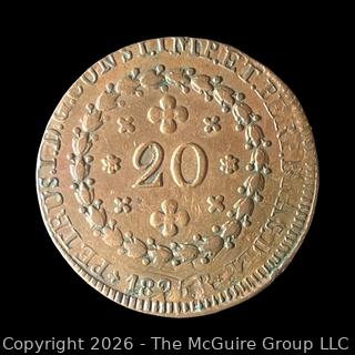1821 20 Reis Brazilian Coin