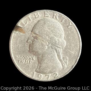 1972 US Washington Quarter Coin Possible Mistrike