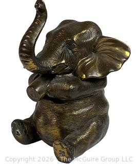 Brass Jennings Brothers Brass Elephant Match Safe Box