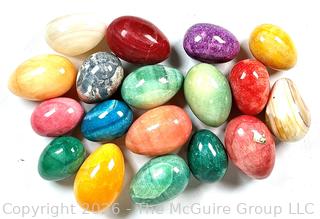 Eighteen (18) Alabaster Marble Eggs