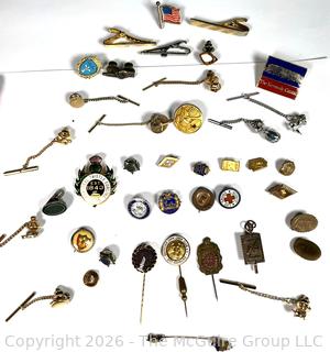 Collection of Tie Tacks, Lapel Pins and Stick Pins