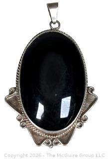 Sterling Silver and Onyx Pendant