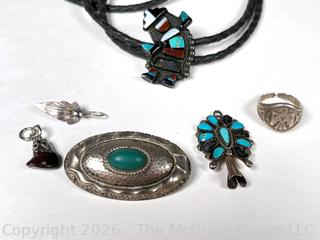 Group of Mexican Sterling Silver Jewelry with Missing Stones