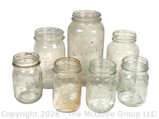 Seven (7) Glass Mason Canning Jars