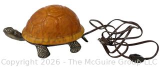 Amber Glass Turtle Lamp