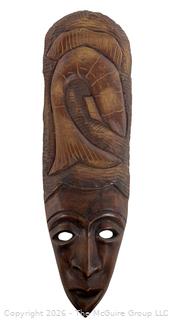 Hand Carved Wood African Wall Mask. 23" long