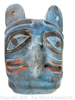 Carved Wood Pacific Northwest Native American Mask 