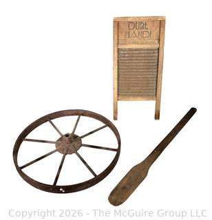 Wash Board, Wagon Wheel and Paddle