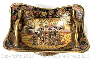 Royal Satsuma Gold Moriage Porcelain Hand Painted Bowl