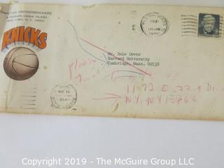 Paper: Recruitment letter from Red Holzman, General Mamager, NY Knicks (NBA) to Dale Dover, Harvard University basketball player, future U.S. Diplomat, Attorney and the first African American Mayor of Falls Church City, VA 