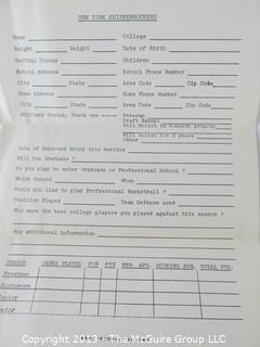 Paper: Recruitment letter from Red Holzman, General Mamager, NY Knicks (NBA) to Dale Dover, Harvard University basketball player, future U.S. Diplomat, Attorney and the first African American Mayor of Falls Church City, VA 