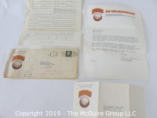 Paper: Recruitment letter from Red Holzman, General Mamager, NY Knicks (NBA) to Dale Dover, Harvard University basketball player, future U.S. Diplomat, Attorney and the first African American Mayor of Falls Church City, VA 