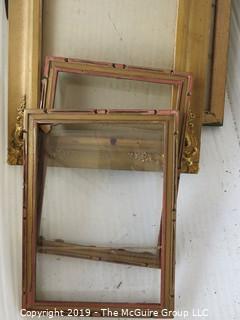 Art: Assortment of Vintage Frames and Glass; medium sizes including Deco. 