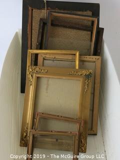 Art: Assortment of Vintage Frames and Glass; medium sizes including Deco. 