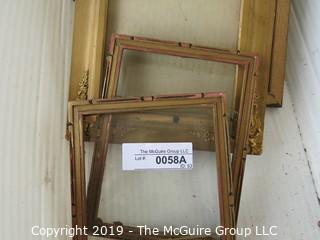 Art: Assortment of Vintage Frames and Glass; medium sizes including Deco. 