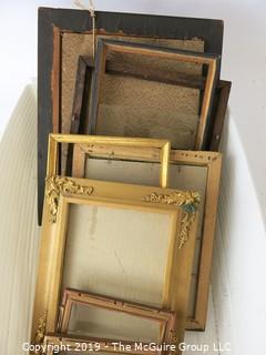 Art: Assortment of Vintage Frames and Glass; medium sizes including Deco. 