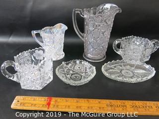 Collectible: Pressed and Cut Glass: 6 pieces