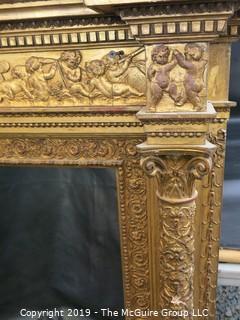 Furniture: Historical: Art: Period: LARGE Gilt Mirror & Frame; 44 1/2"W x 49" Tall