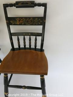 Furniture: Chairs: 3 stenciled side chairs