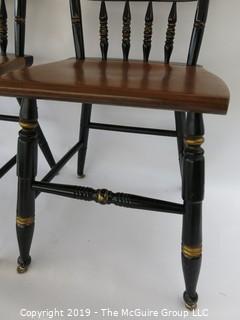 Furniture: Chairs: 3 stenciled side chairs