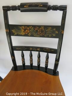 Furniture: Chairs: 3 stenciled side chairs