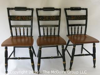 Furniture: Chairs: 3 stenciled side chairs