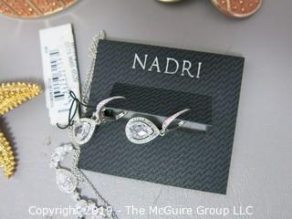 Jewelry: Asst. includes Nadri earrings and necklace, Gilt starfish, Gold tone bracelet and earrings