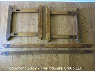 Furniture: Period Piece: Incredible antique woodcrafter's bench w/vises; 102"L x 28"W 