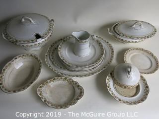 Housewares: Historic: Collection of Vodrey China crackled, stained