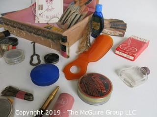 Collectable: Vintage Ladies Cosmetics and Toiletries in Handmade Lace Box 