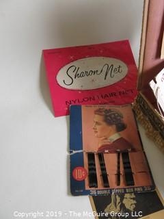 Collectable: Vintage Ladies Cosmetics and Toiletries in Handmade Lace Box 