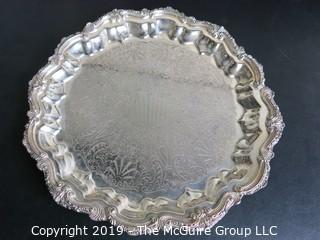 Housewares: Collectable: 4 large Silver Plated platters; some etched