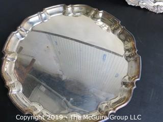 Housewares: Collectable: 4 large Silver Plated platters; some etched