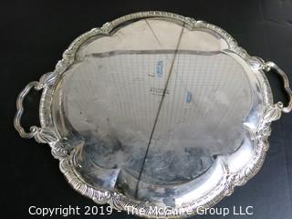 Housewares: Collectable: 4 large Silver Plated platters; some etched