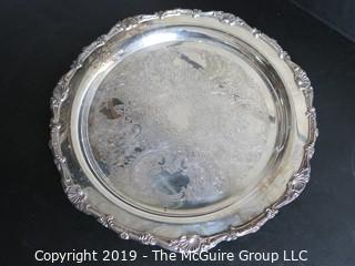 Housewares: Collectable: 4 large Silver Plated platters; some etched