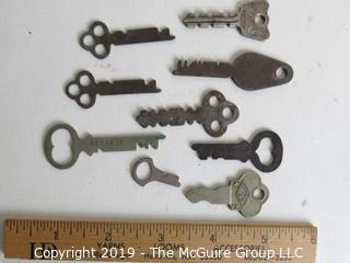 Collectable: Collection of eight (8) flat steel keys