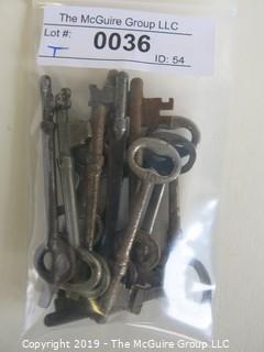 Collectable: Historical: Collection of nine (9) Skeleton Keys