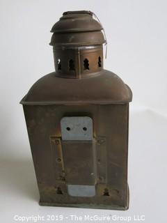 Collectable:(2) Antique Kerosene Wall Lanterns; made by Perkins Marine Lamp and Hardware Corp., Brooklyn, NY (eBay$)