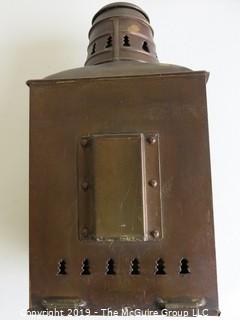 Collectable:(2) Antique Kerosene Wall Lanterns; made by Perkins Marine Lamp and Hardware Corp., Brooklyn, NY (eBay$)