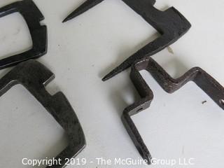 Collectable: Metal:Collection including hand wrought iron door hardware, wedge and hitch pin