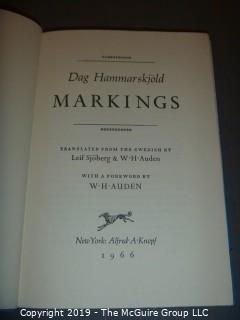 Book Title: "Markings" by Dag Hammarskjold