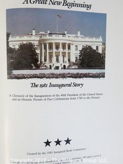 Collectable: Historical: Political: Reagan:Book Title: "A Great New Beginning - The 1981 Inaugural Story"