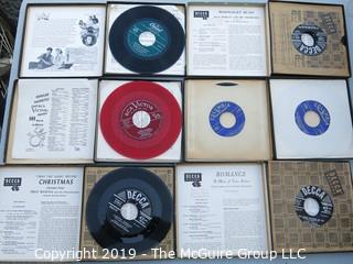 Music: Records: 45rpm: 9 title albums with multiple records each - popular music '50-60's 