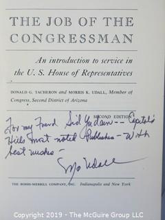 Book Title: "The Job of the Congressman" by Mo Udall; author inscribed