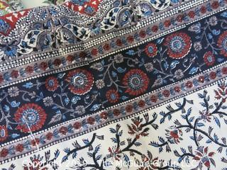 Housewares: Pottery Barn Indian Cotton Print Fabric bolts; , 